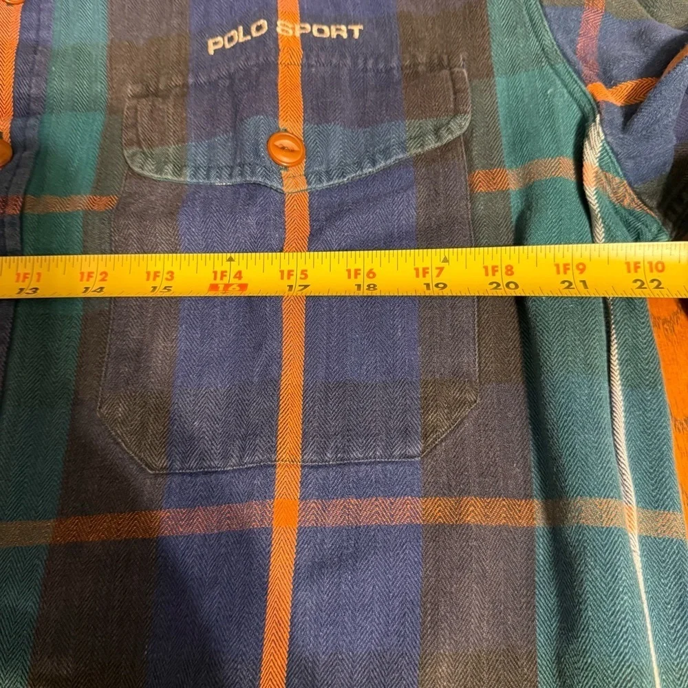 VTG Polo Ralph Lauren Plaid Long Sleeve Button Up Shirt Sz M Y2K 90s Style